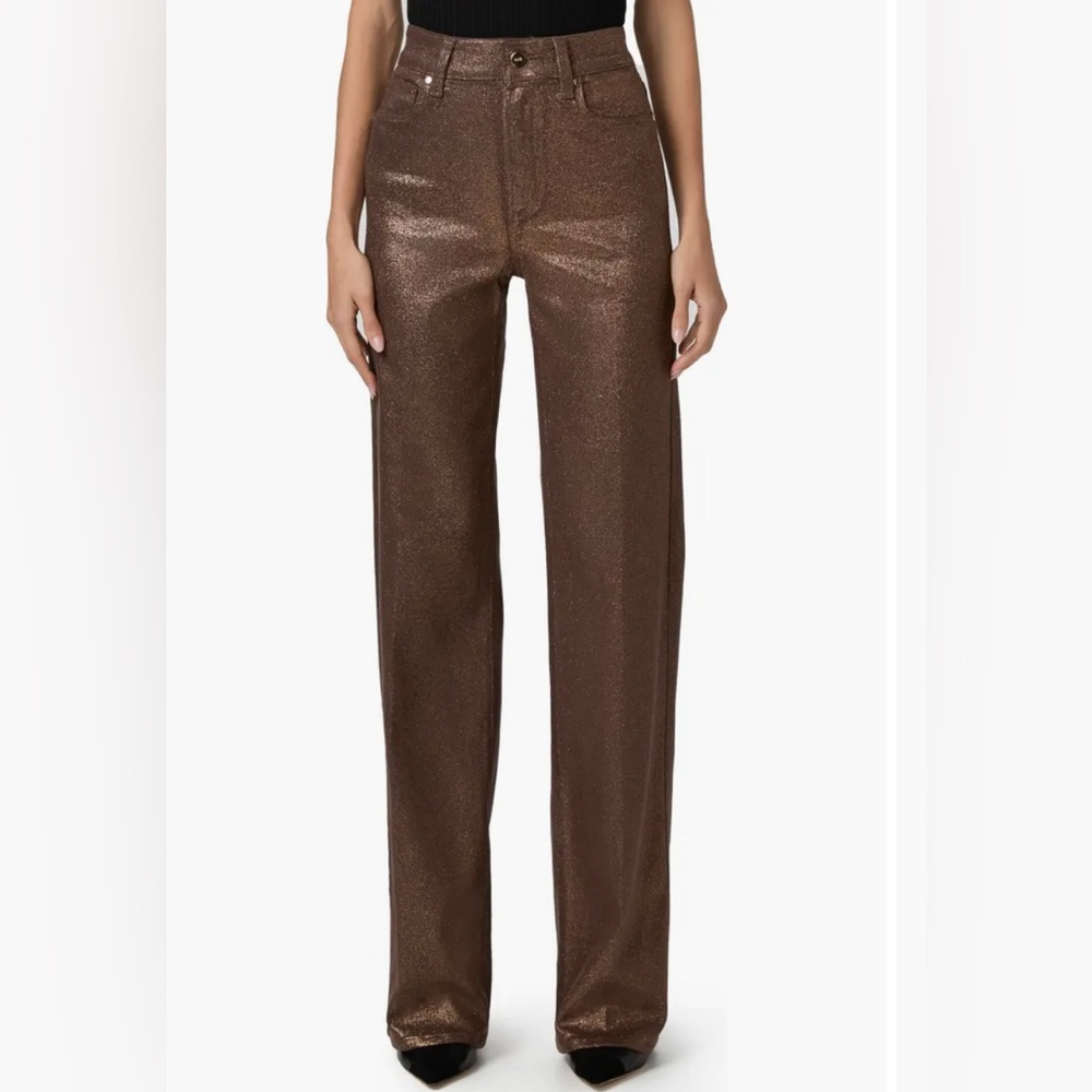 Women's Metallic Brown Jeans
Sasha Coated High Waist Wide Leg Jeans
